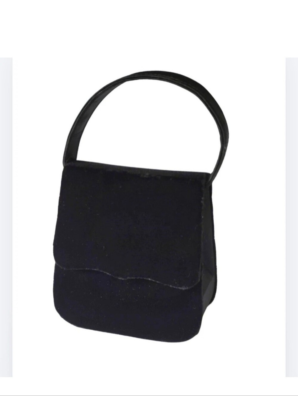 Sasha Vintage Black Velvet Hard Shell Evening Bag Snap Closure Mini Purse